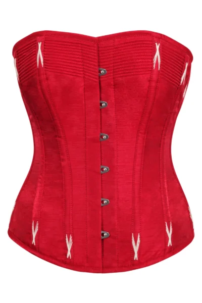 Lipstick Red Overbust Corset with Flossing