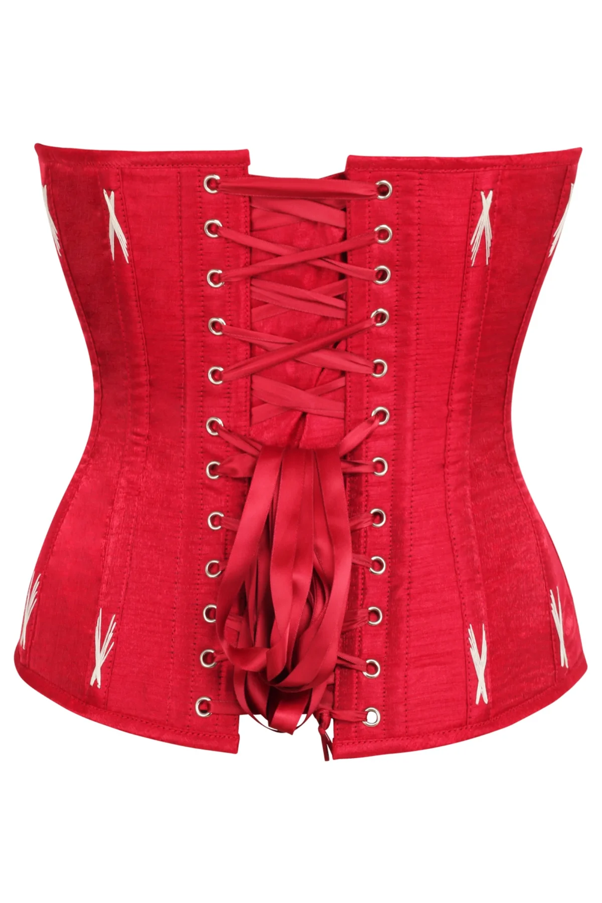 Lipstick Red Overbust Corset with Flossing