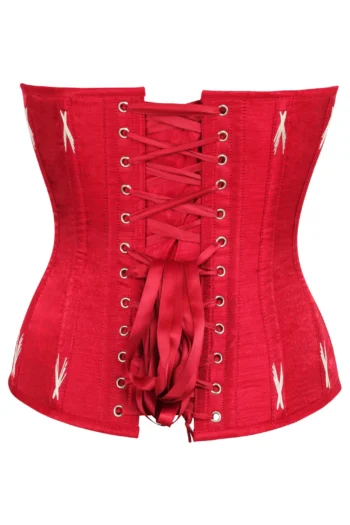 Lipstick Red Overbust Corset with Flossing