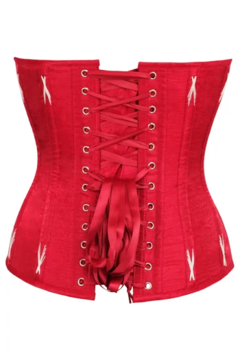Lipstick Red Overbust Corset with Flossing