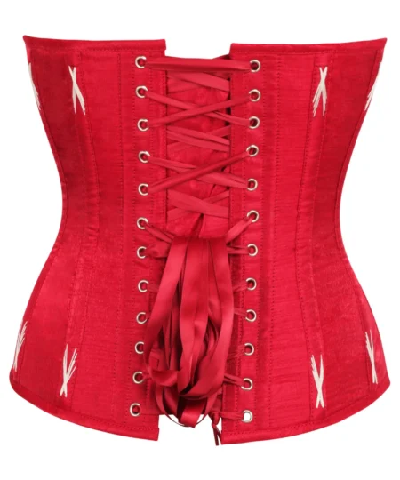 Lipstick Red Overbust Corset with Flossing