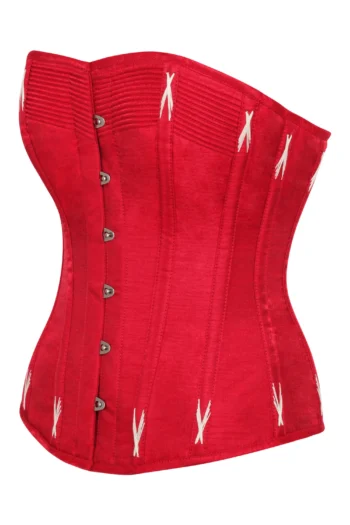Lipstick Red Overbust Corset with Flossing
