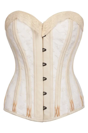 White and Gold Corset with Lace and Flossing