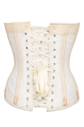 White and Gold Corset with Lace and Flossing