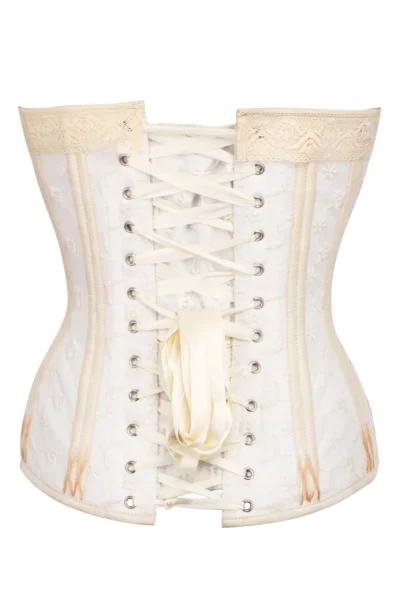 White and Gold Corset with Lace and Flossing