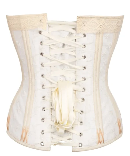 White and Gold Corset with Lace and Flossing