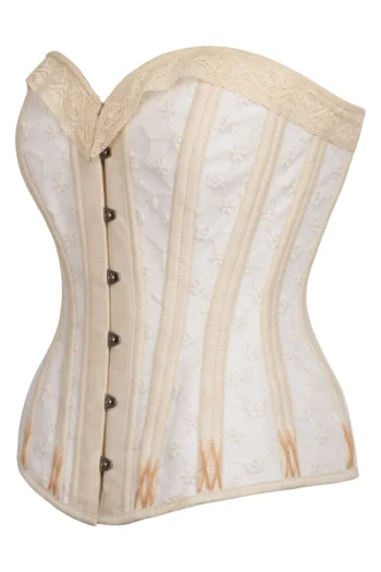 White and Gold Corset with Lace and Flossing