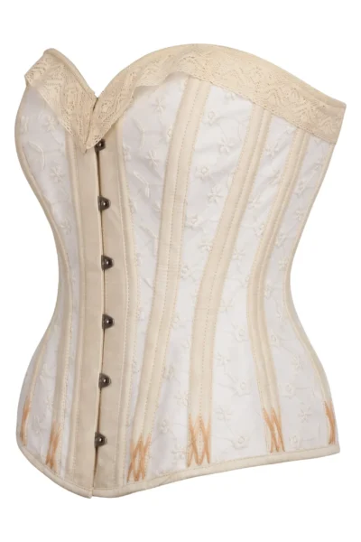 White and Gold Corset with Lace and Flossing