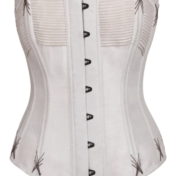 White Overbust Corset with Flossing