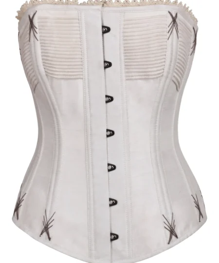 White Overbust Corset with Flossing