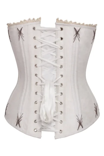 White Overbust Corset with Flossing