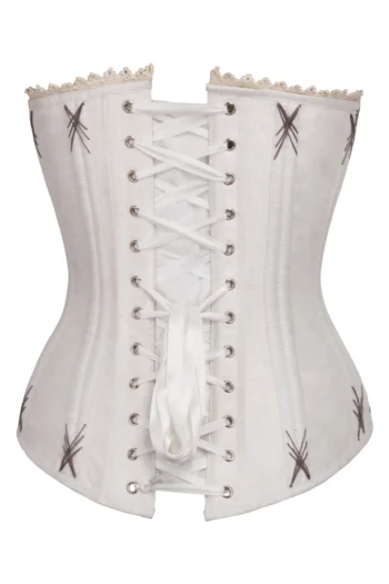 White Overbust Corset with Flossing
