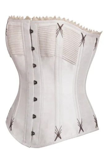 White Overbust Corset with Flossing