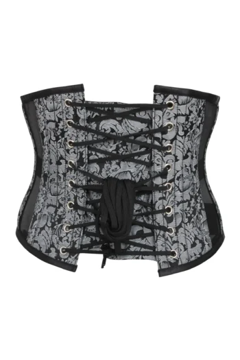 Brocade Waspie Corset with Mesh Panels