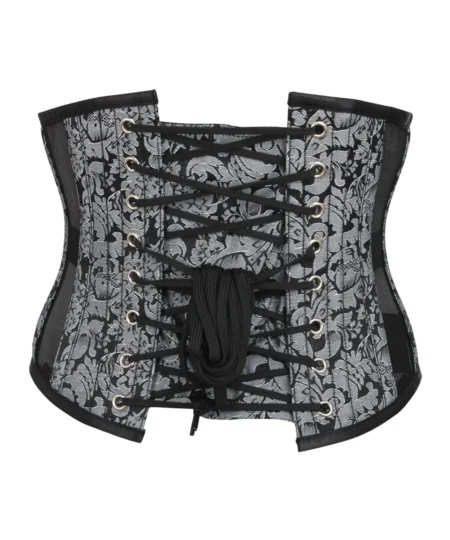 Brocade Waspie Corset with Mesh Panels