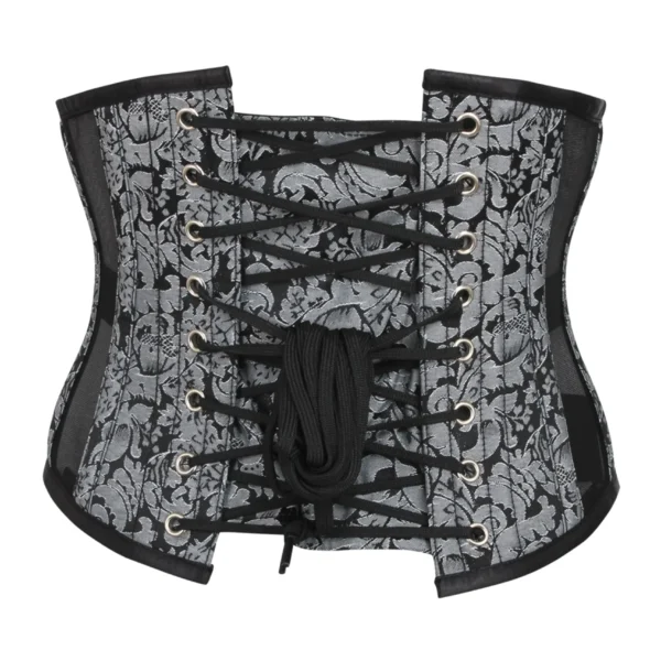 Brocade Waspie Corset with Mesh Panels