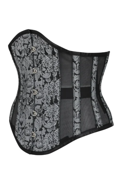 Brocade Waspie Corset with Mesh Panels