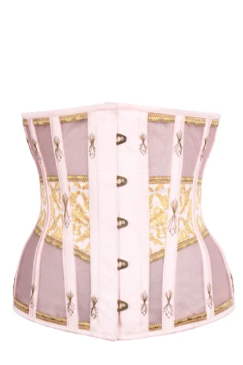 Peach and Gold Underbust Corset with Flossing