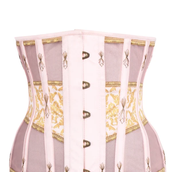 Peach and Gold Underbust Corset with Flossing