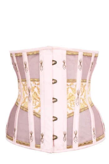 Peach and Gold Underbust Corset with Flossing