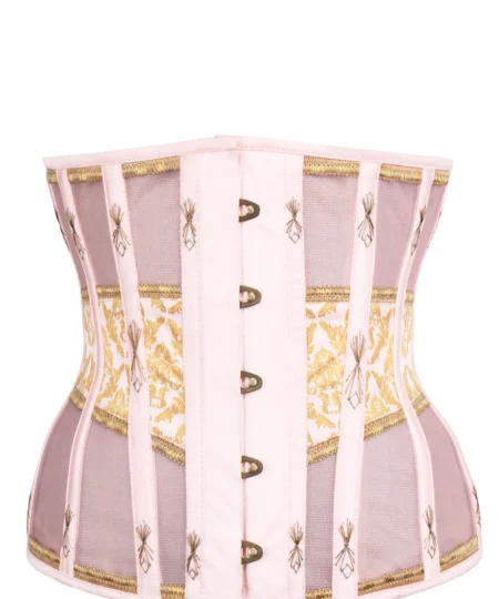 Peach and Gold Underbust Corset with Flossing