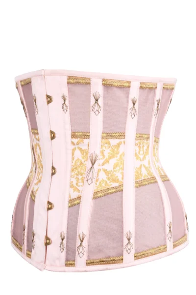 Peach and Gold Underbust Corset with Flossing