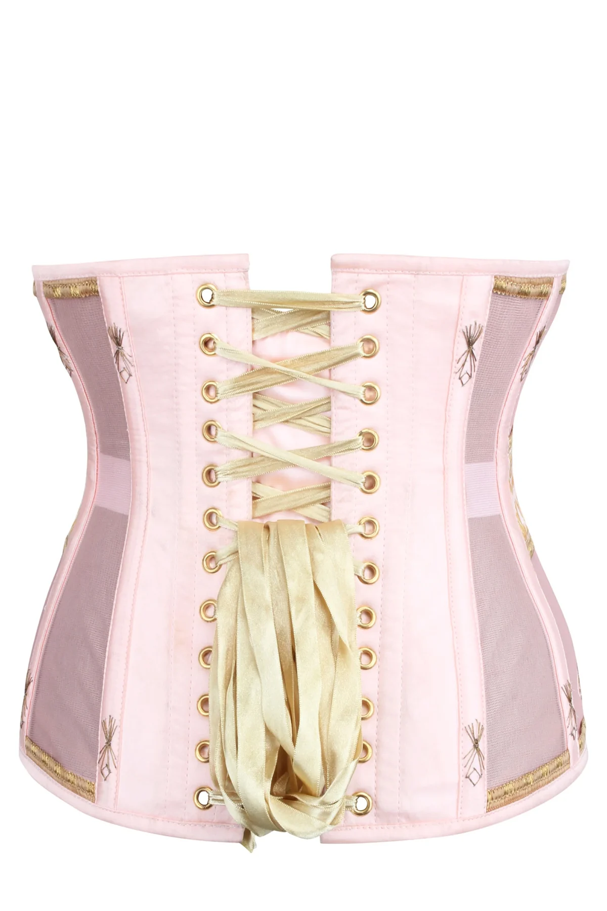 Peach and Gold Underbust Corset with Flossing