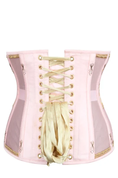 Peach and Gold Underbust Corset with Flossing