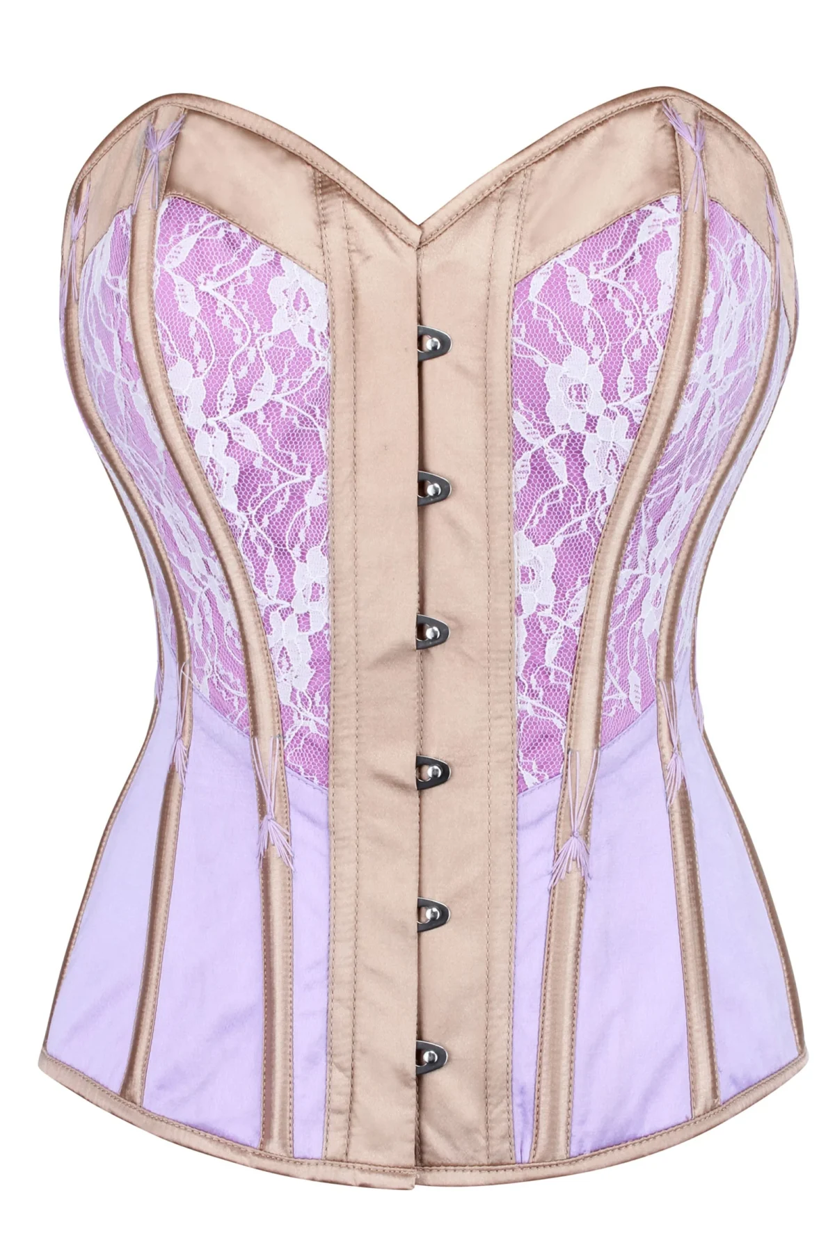 Champagne Overbust Corset With Flossing