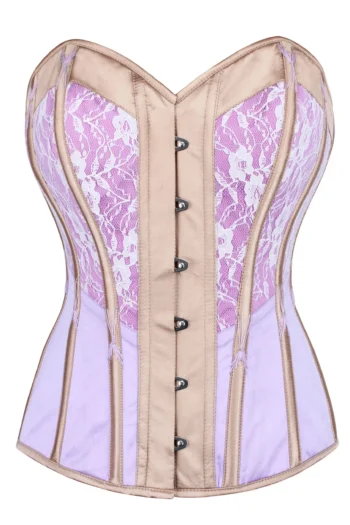 Champagne Overbust Corset With Flossing
