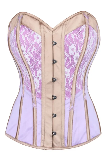 Champagne Overbust Corset With Flossing