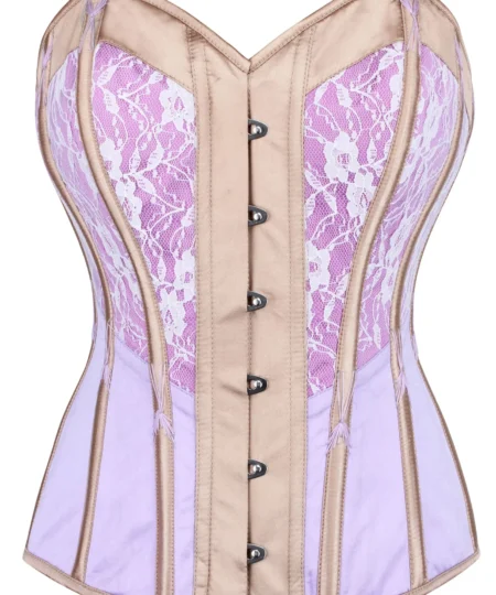 Champagne Overbust Corset With Flossing