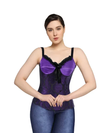 Purple Brocade Corset waisttraine.com