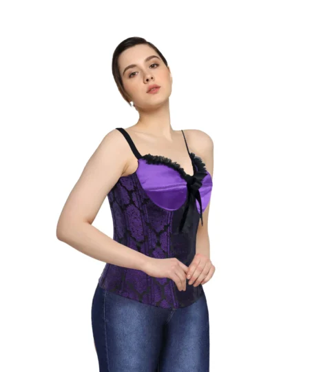 Purple Brocade Corset waisttraine.com
