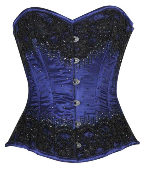 Blue Couture Overbust Corset waisttraine.com