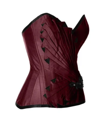 Satin Embroidered Overbust Corset waisttraine.com