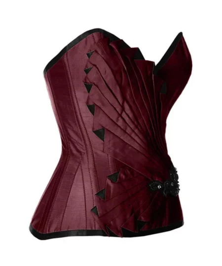 Satin Embroidered Overbust Corset waisttraine.com