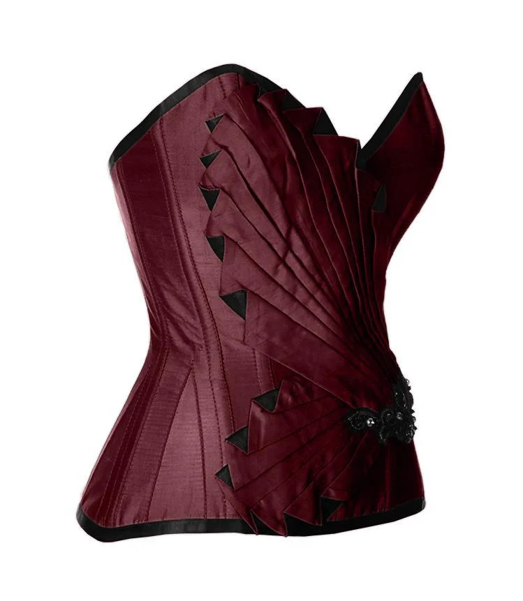 Satin Embroidered Overbust Corset waisttraine.com