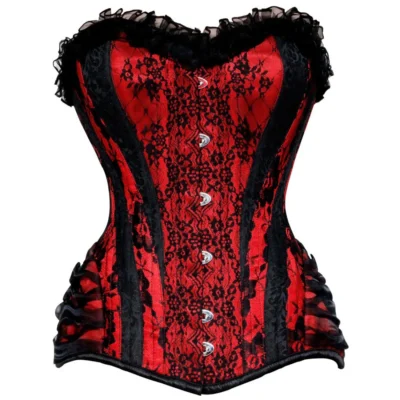 Gothic Steel Boned Overbust Corset waisttraine.com