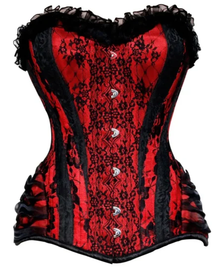 Gothic Steel Boned Overbust Corset waisttraine.com