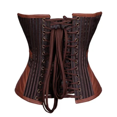 Steampunk Brown Leather Corset waisttraine.com