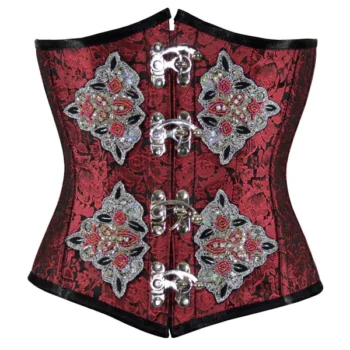 Red Sequined Underbust Corset waisttraine.com