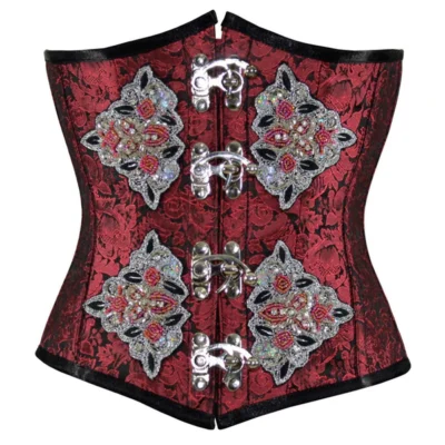 Red Sequined Underbust Corset waisttraine.com