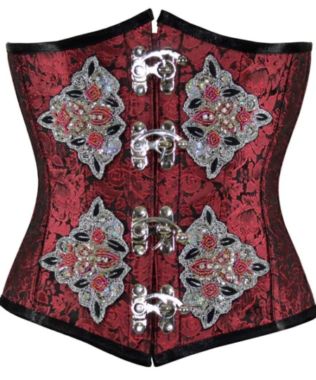 Red Sequined Underbust Corset waisttraine.com