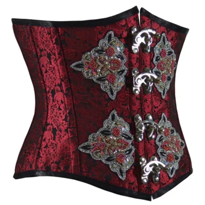 Red Sequined Underbust Corset waisttraine.com