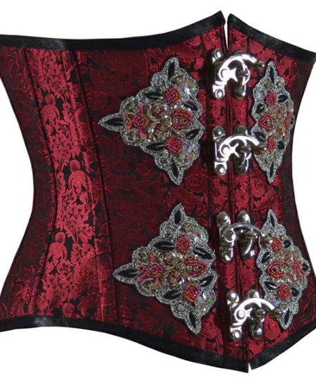 Red Sequined Underbust Corset waisttraine.com