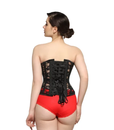 Black Net Overbust Corset waisttraine.com