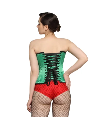 Green Satin Corset waisttraine.com