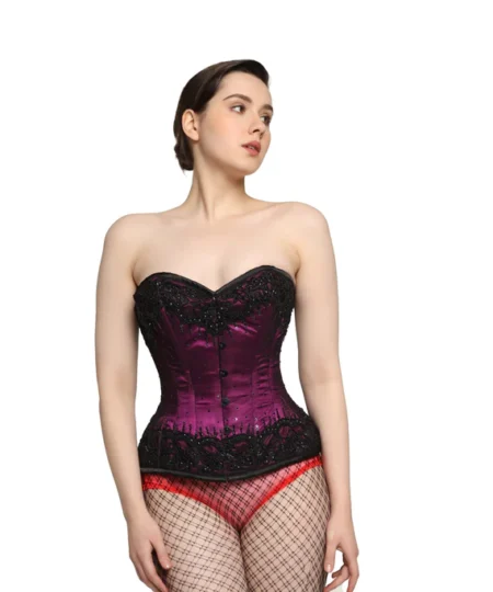 Black Embroidery Overbust corset waisttraine.com