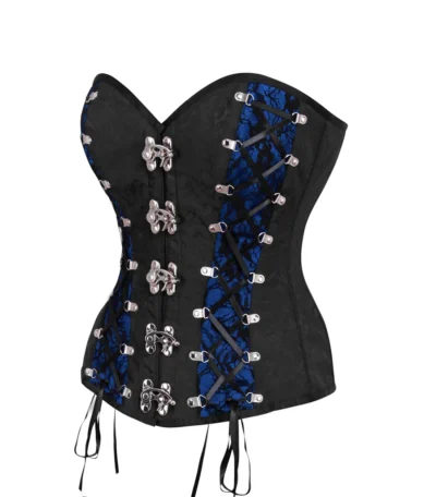 black corset top with hooks waisttraine.com